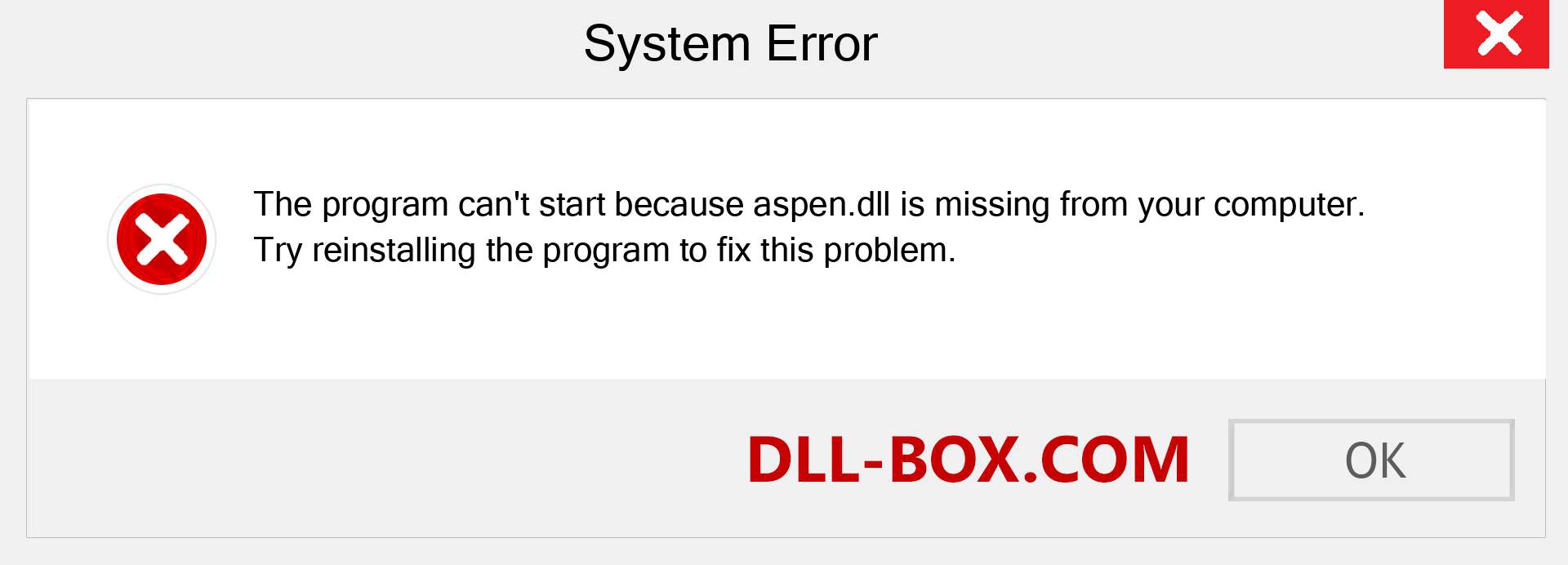  aspen.dll file is missing?. Download for Windows 7, 8, 10 - Fix  aspen dll Missing Error on Windows, photos, images